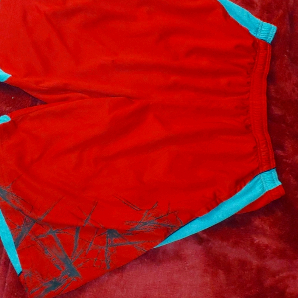 Red athlete shorts